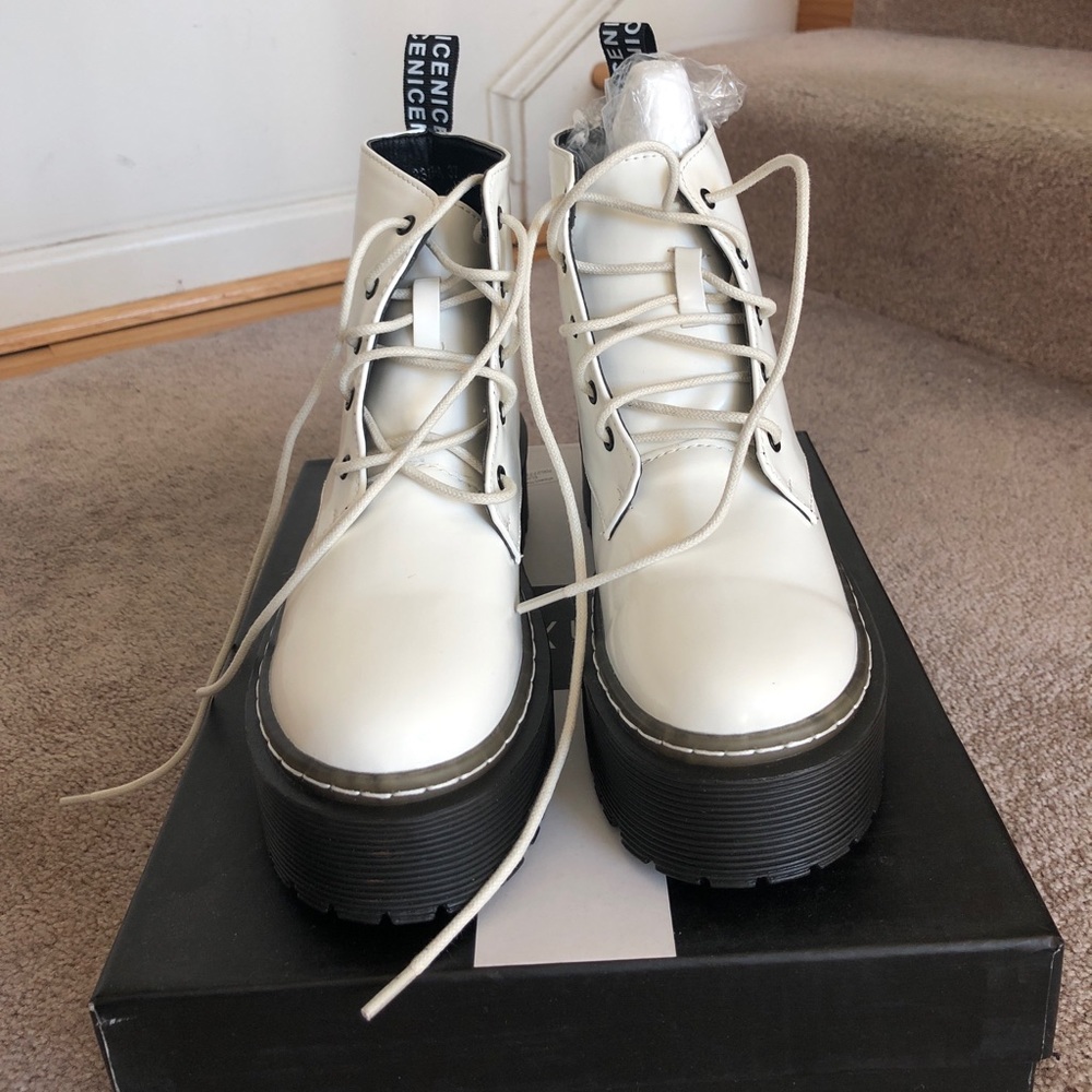 Cute White Patent Boots